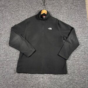 The North Face Mens TKA 100 Glacier Quarter Zip Fleece Pullover Black Large L